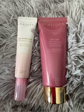 Wander Beauty Glow Ahead Face Oil and lift Off Mask bundle